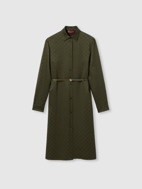 GG satin shirt dress
