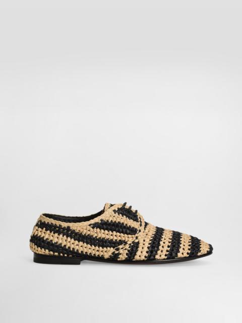 Woven raffia Derby shoes