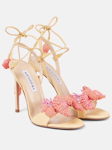Marea 105 leather-trimmed raffia sandals