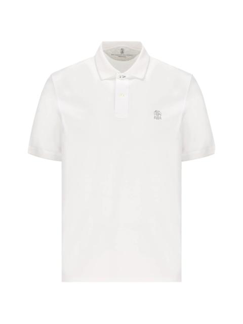 Brunello Cucinelli Embroidered-logo Polo Shirt