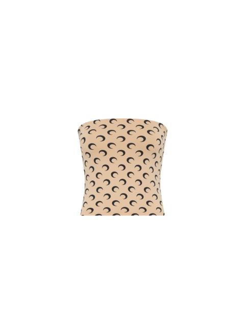 Moon Printed Jersey Second Skin Tube Top