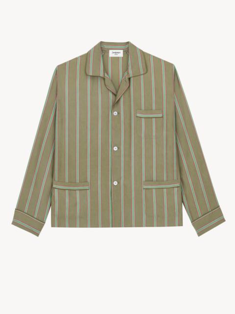 PAJAMA TOP IN STRIPED CUPRO TWILL