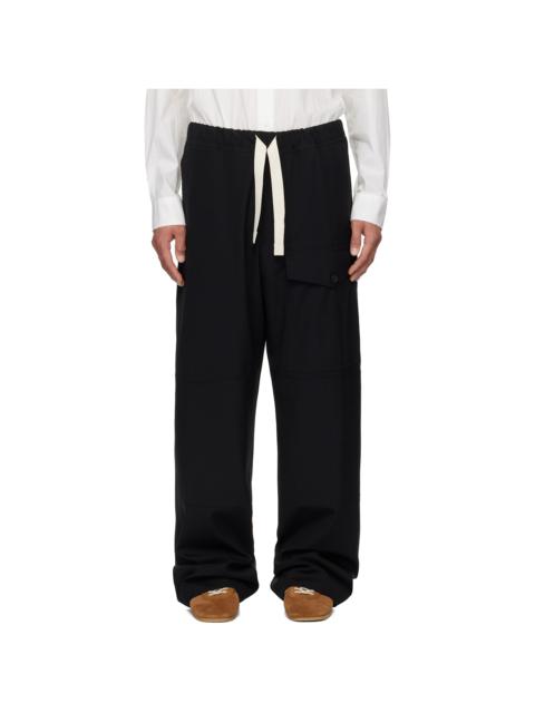 Black Wool Cargo Pants