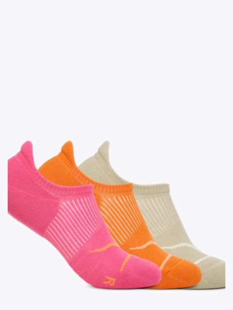Invisible Sock 3-Pack in Electric Rose/Pumpkin/Oystr Mushroom