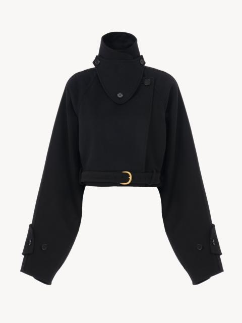 CROPPED COAT IN DOUBLE-FACE WOOL
