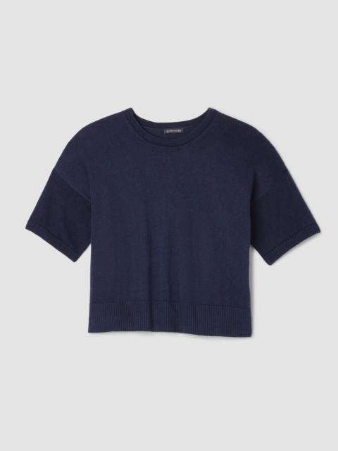 Peruvian Cotton Blend Elbow-Sleeve Top