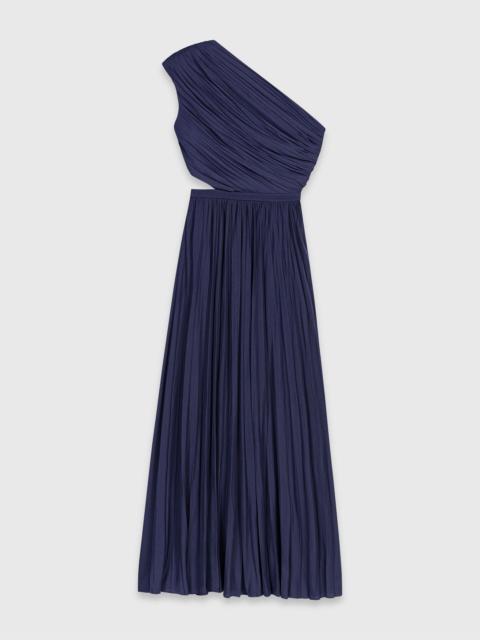 Asymmetrical pleated maxi dress