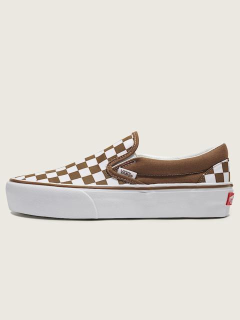 Classic Slip-On Platform Checkerboard Shoe