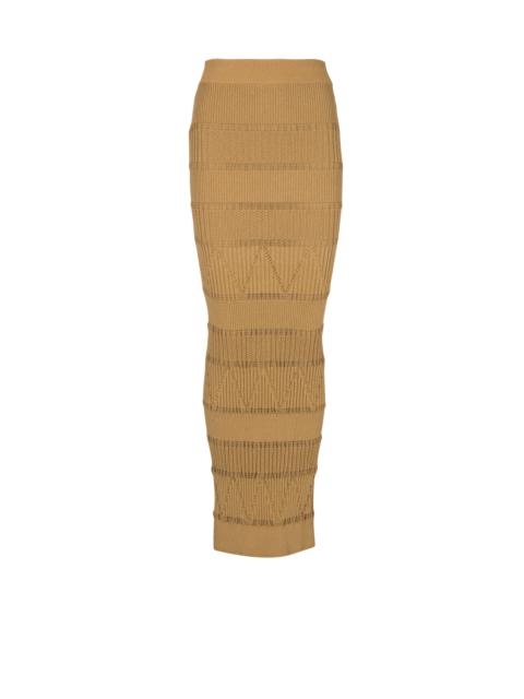 Long jacquard knit skirt