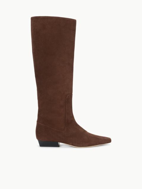 STAUD WALLY FLAT BOOT MAHOGANY SUEDE