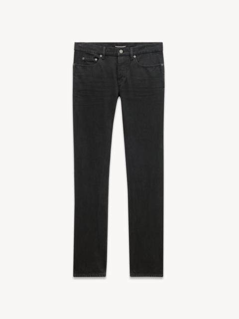 RELAXED SLIM JEANS IN CARBON BLACK DENIM