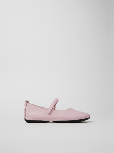 Pink Leather Ballerinas for Women.