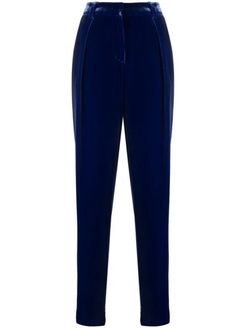 straight-leg velvet trousers