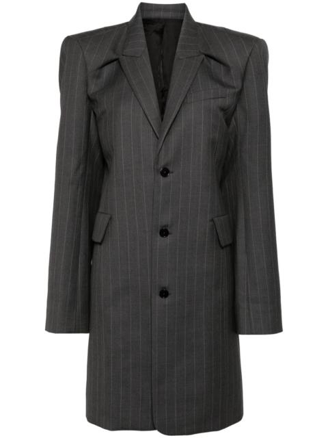 pinstripe-print wool blazer