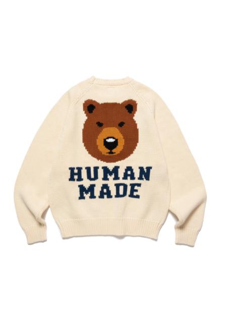 Human Made Bear Raglan Knit Sweater White
