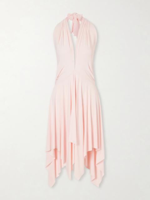 Pleated Stretch-jersey Mini Dress