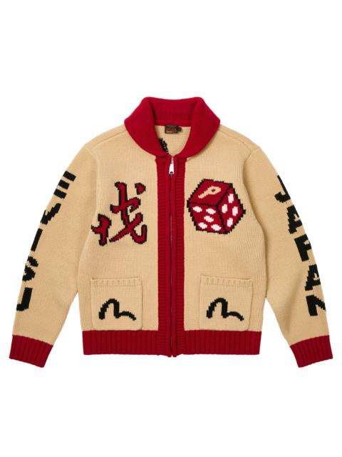 PALACE EVISU DICE COWICHAN KNIT CREAM