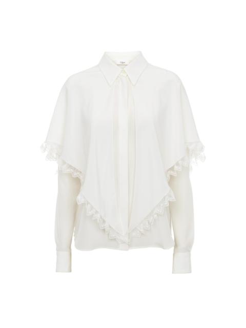 KNOTTED HERITAGE CAPE BLOUSE IN SILK
