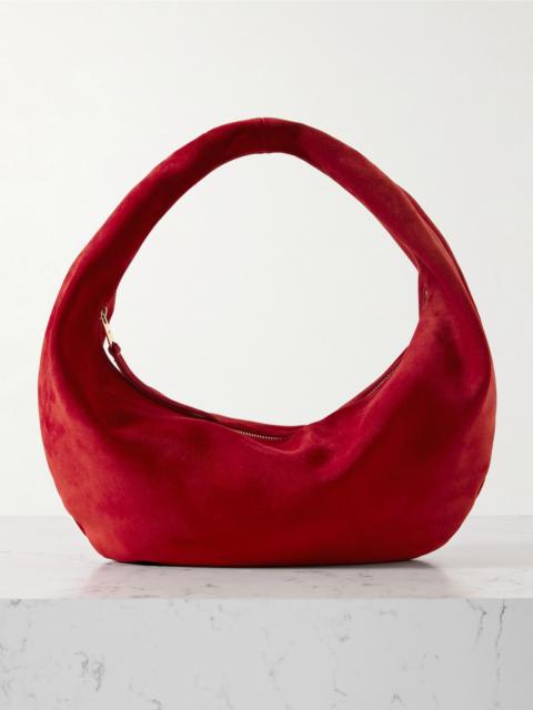 Olivia medium suede tote Red