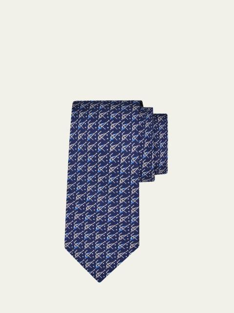 Men's Billiards Micro-Print Tie