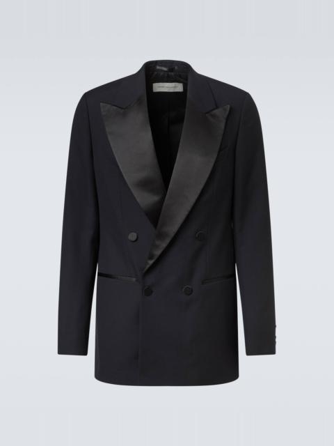 Double-breasted wool and silk suit jacket