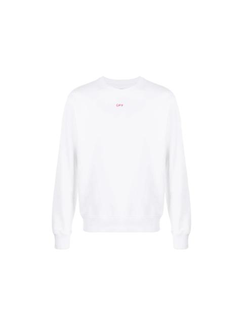 OFF-WHITE Slim Fit Stencil Crewneck Sweatshirt White/Red
