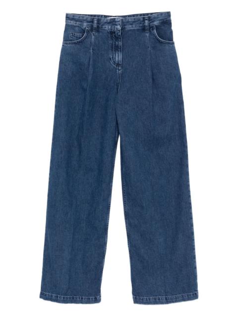 pleated-detail jeans