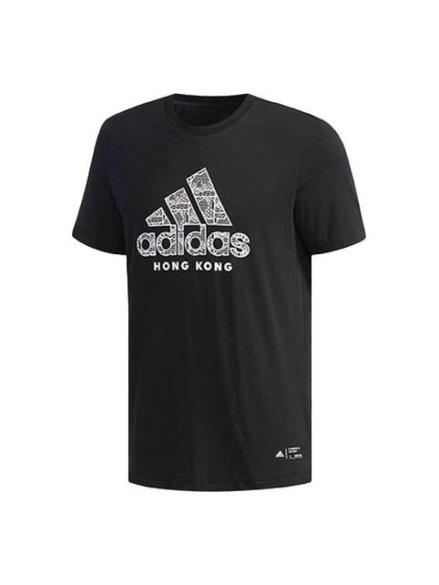 adidas Kc Graphic Casual Printing City Round Neck Short Sleeve Black DY8743