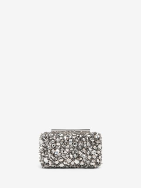 Crystal Embroidery T-Bar Box Clutch