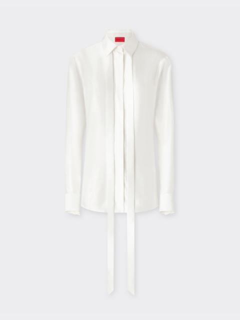 Satin shirt with micro-stripe pattern