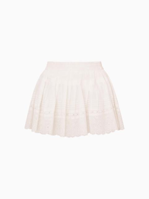 Heart Eyelet Ruffle Mini Skirt