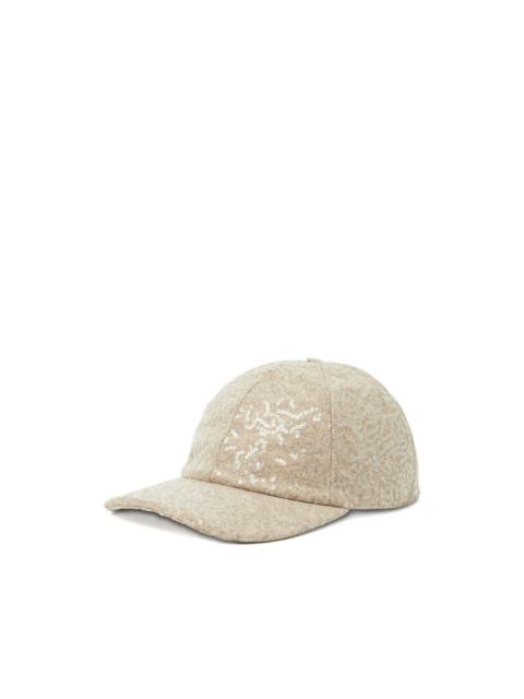 sequin-embellished baseball cap