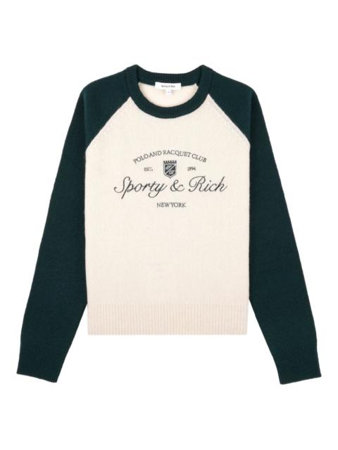 long-sleeved embroidered sweater