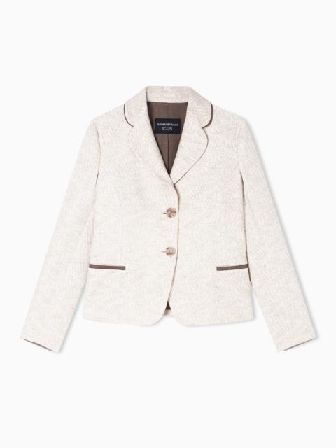 ICON JACKET IN A JACQUARD WOOL BLEND WITH AN EMBOSSED PATTERN