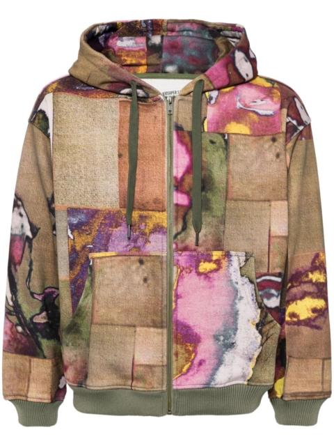 Faces Collage hooded jacket