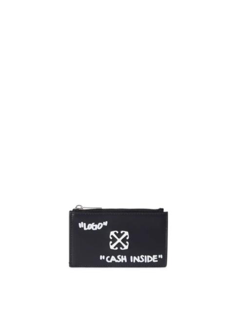 Black Jitney Quote Zipped Card Case