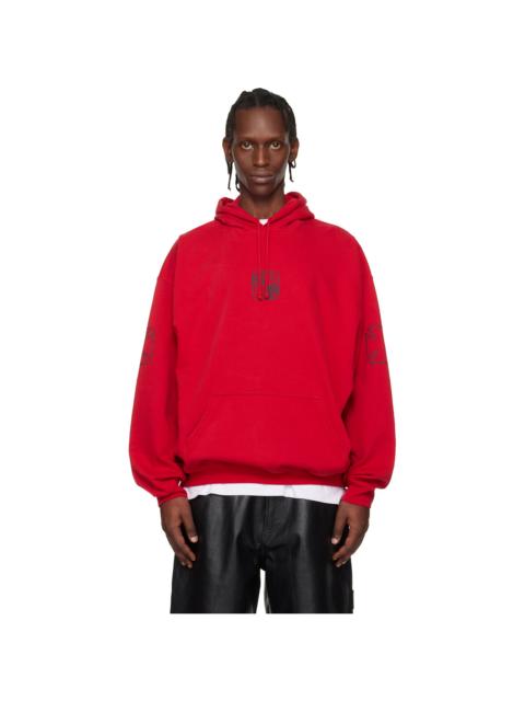 Red Tripple Biker Cross Logo Hoodie