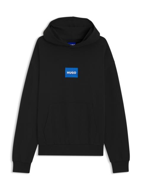 BLUE-LOGO HOODIE IN COTTON TERRY
