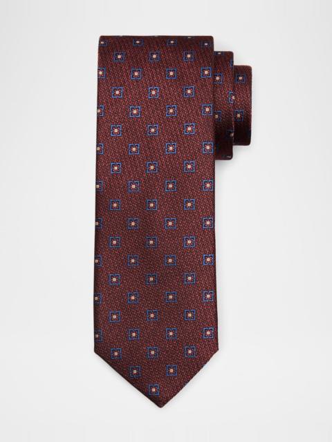 Men's Floral Geometric Silk Jacquard Tie