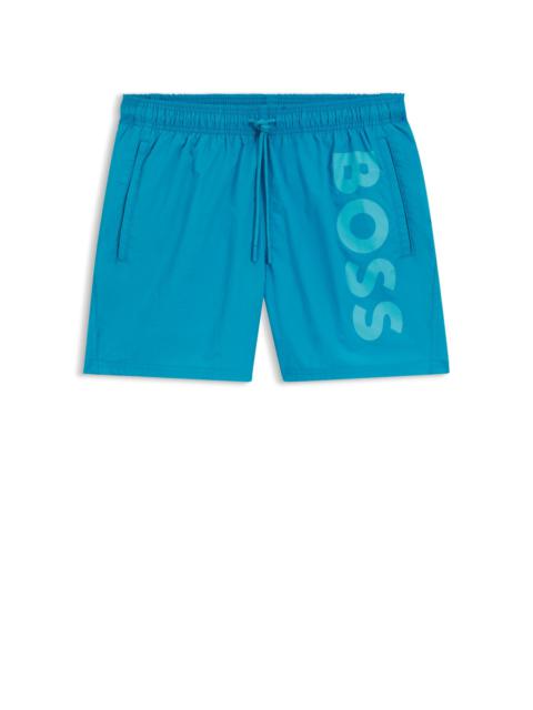 CONTRAST-LOGO SWIM SHORTS IN QUICK-DRYING FABRIC