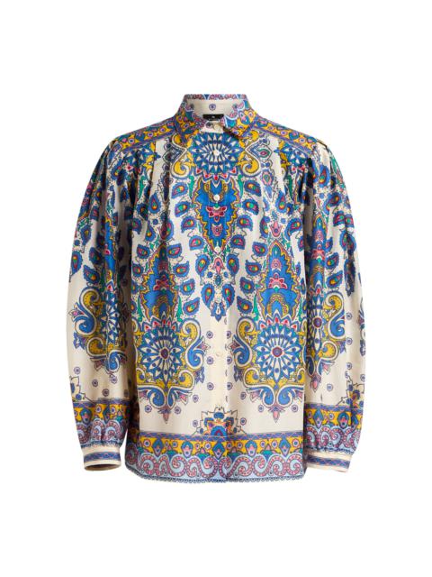 Printed Silk-Cotton Shirt multi