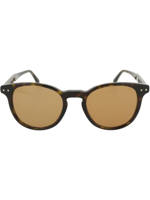 Bottega Veneta Round-Frame Acetate Sunglasses Shiny Dark Havana (BV0128S-30001665-002)