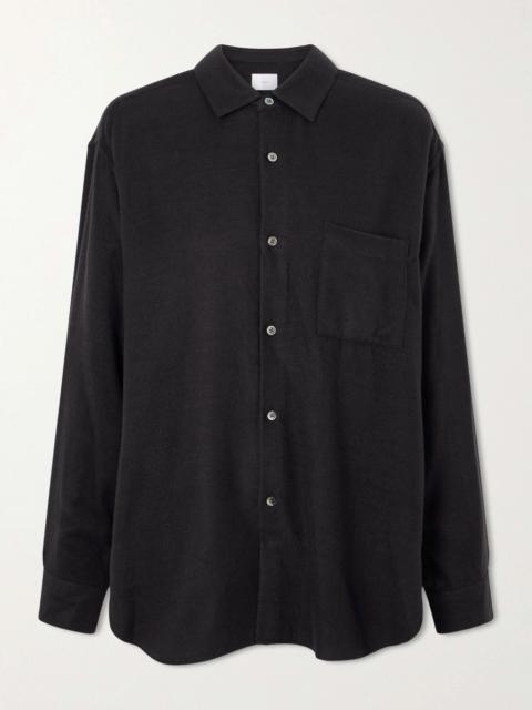 Oversized Silk-blend Flannel Shirt