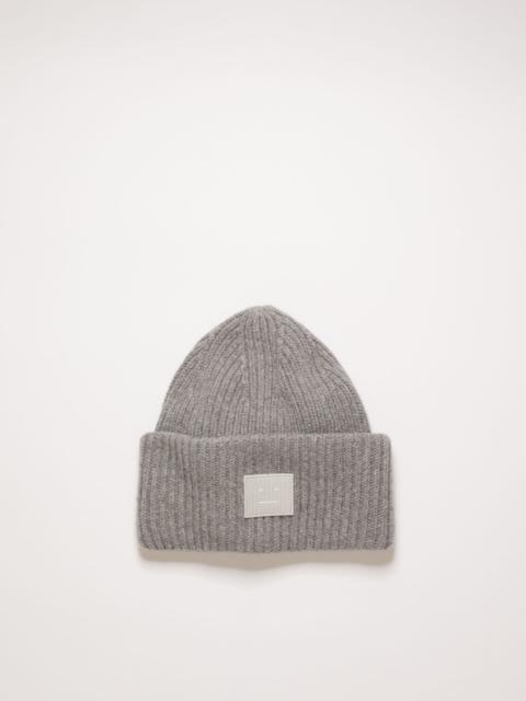 Acne Studios Rib knit beanie hat grey melange | REVERSIBLE