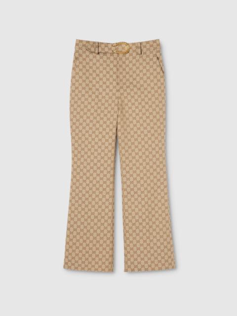 GG cotton canvas fabric pants
