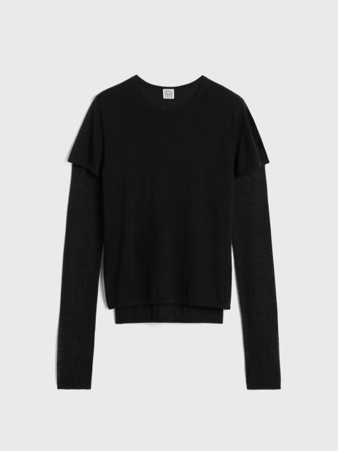 Layered knit tee black