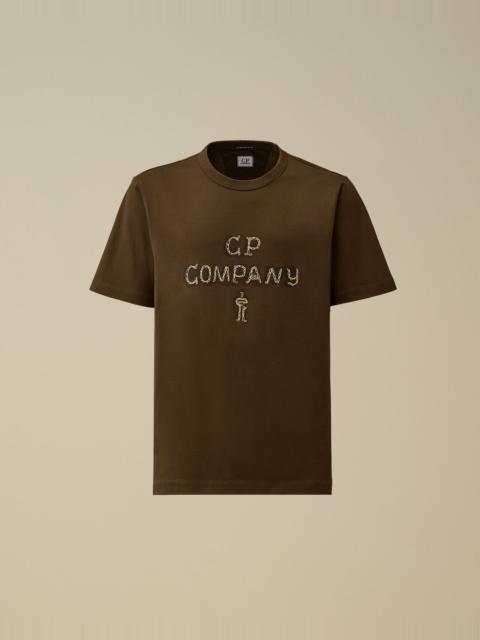 Mercerized 30/2 Jersey Twisted Short Sleeve Logo T-Shirt