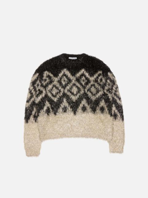 Metallic knit sweater - Black/gold