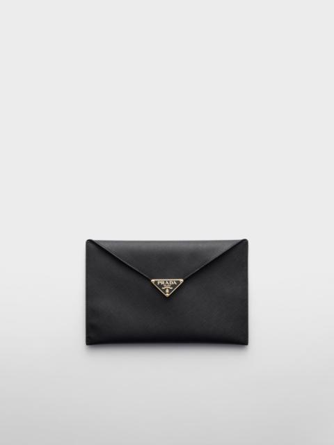 Saffiano leather envelope clutch