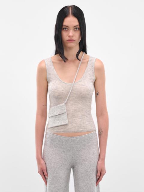 Gray Crossbody Pouch Knit Tank